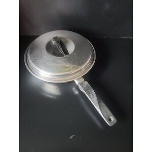 Vtg Flint Ware 8" Skillet Frying Pan w/Lid Stainless Steel Radiant Core USA 5530